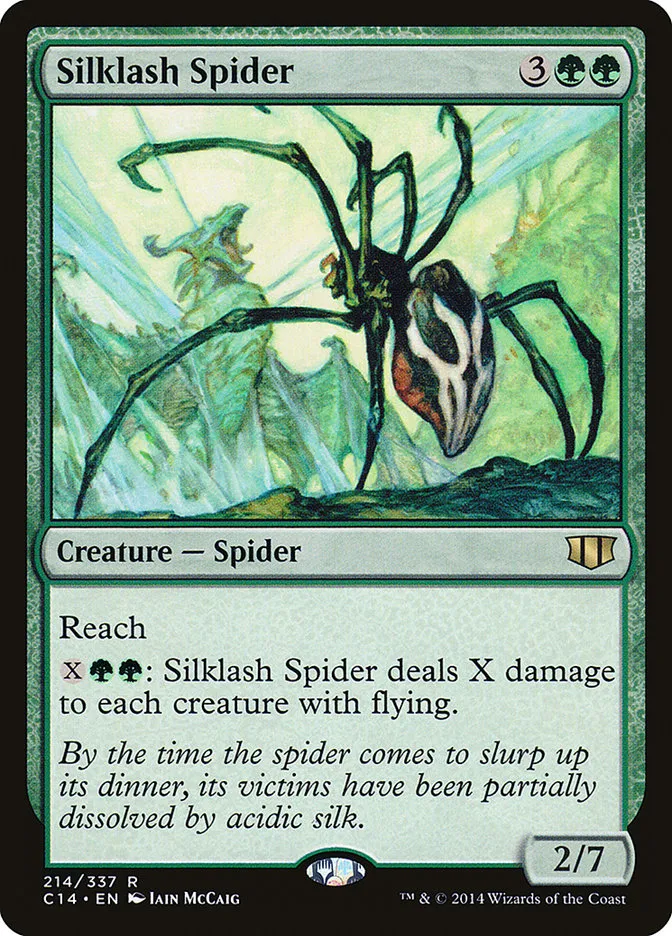 2014 Commander 2014 Silklash Spider rare #214 rare card image