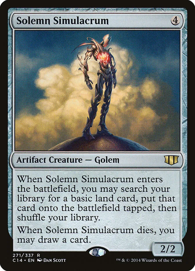 2014 Commander 2014 Solemn Simulacrum rare #271 rare card image