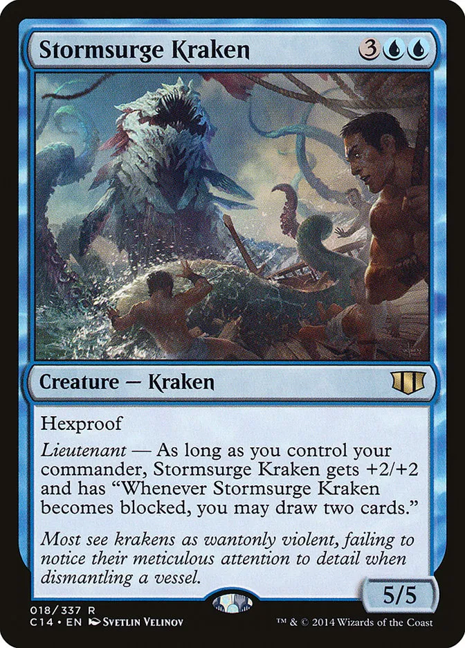 2014 Commander 2014 Stormsurge Kraken #18 rare card image