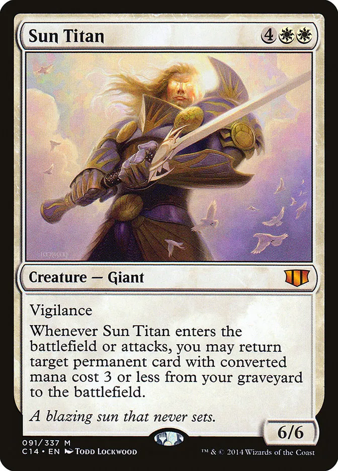 2014 Commander 2014 Sun Titan mythic #91 mythic card image
