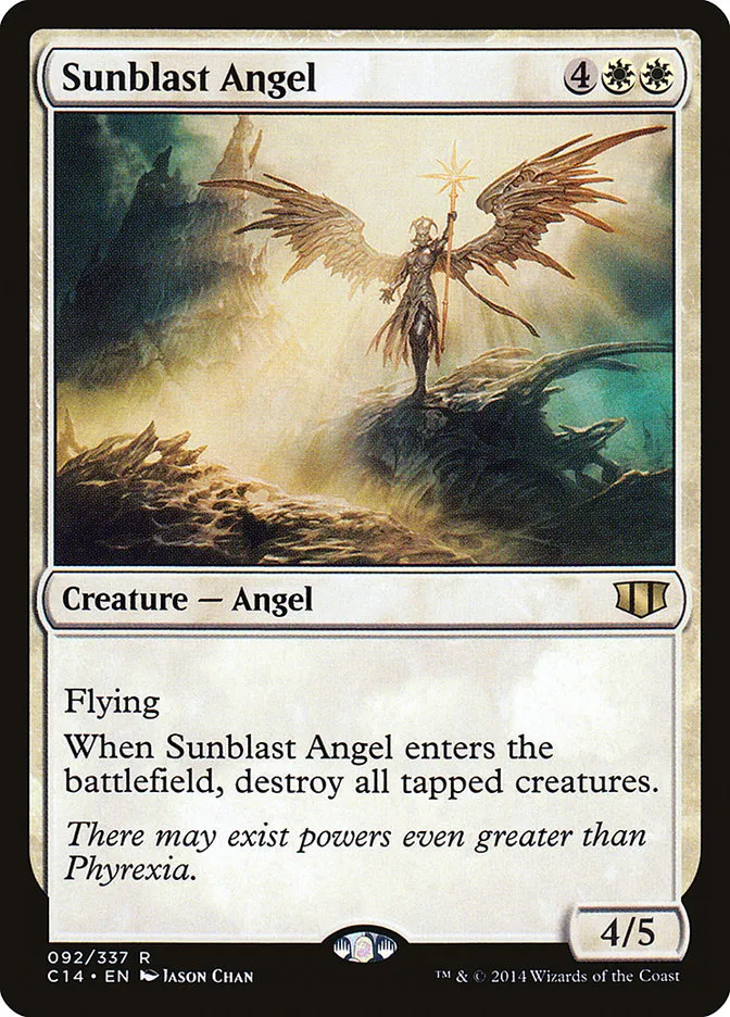 2014 Commander 2014 Sunblast Angel rare #92 rare card image