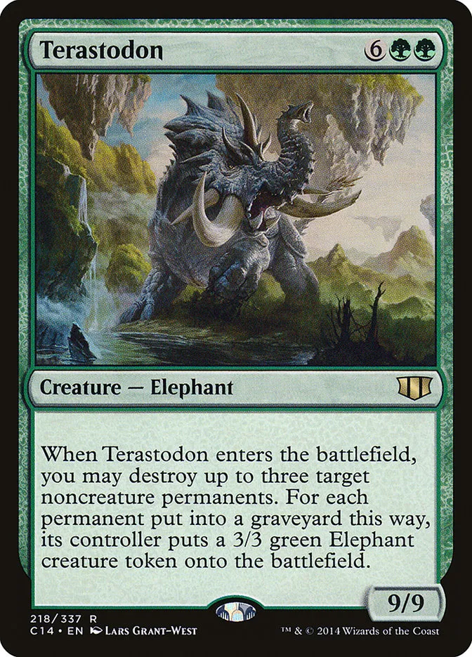 2014 Commander 2014 Terastodon rare #218 rare card image
