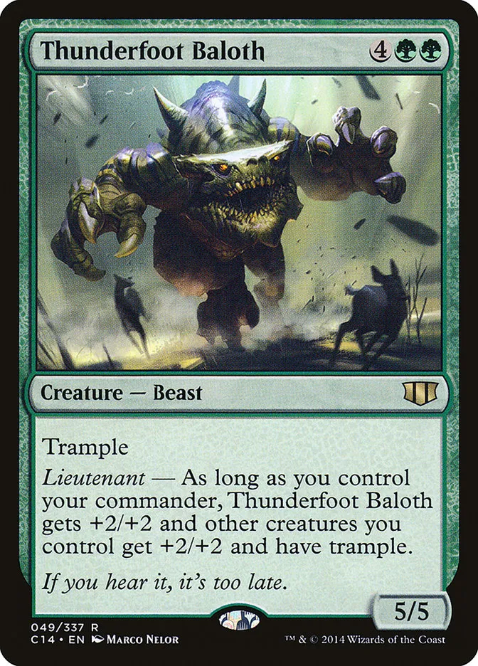 2014 Commander 2014 Thunderfoot Baloth rare #49 rare card image