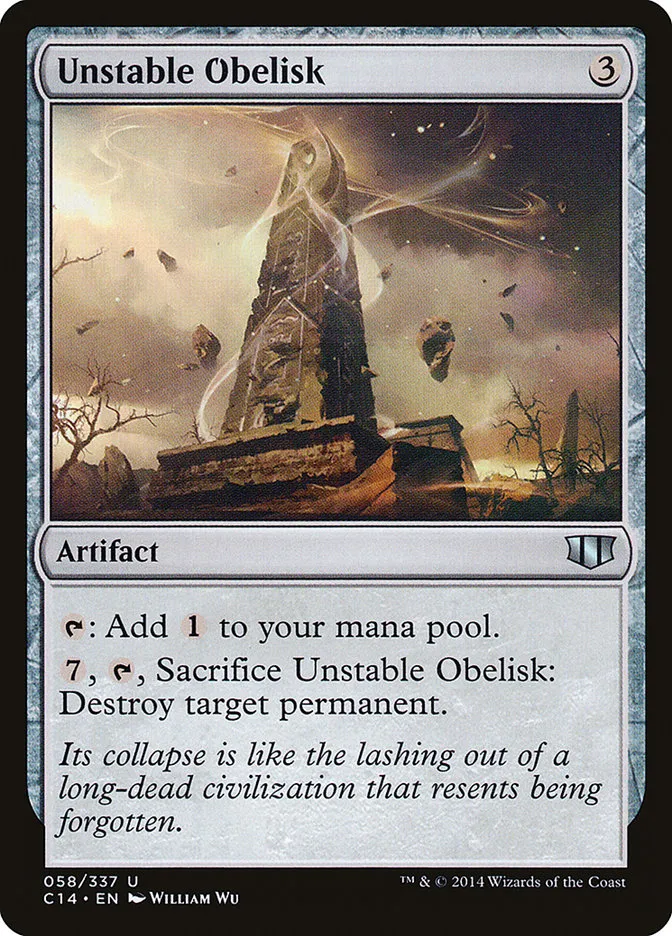 2014 Commander 2014 Unstable Obelisk #58 uncommon card image