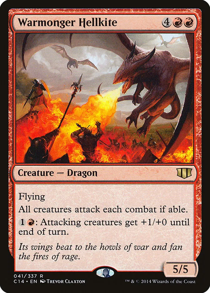 2014 Commander 2014 Warmonger Hellkite rare #41 rare card image