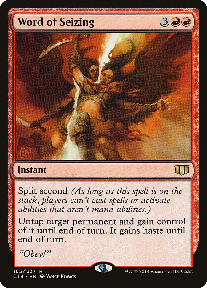 2014 Commander 2014 Word of Seizing #185 rare card image