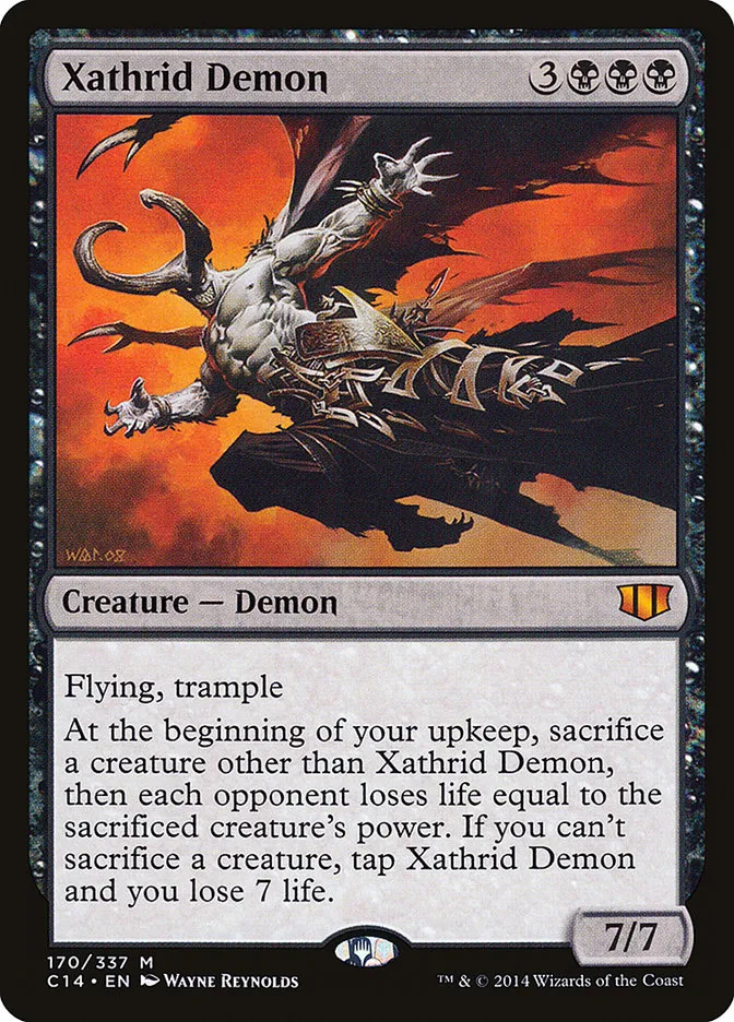 2014 Commander 2014 Xathrid Demon mythic #170 mythic card image