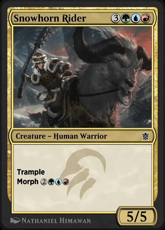 2014 Khans of Tarkir Snowhorn Rider #201y common card image