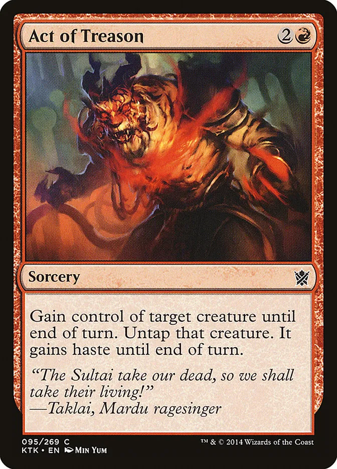 2014 Khans of Tarkir Act of Treason #95 common card image
