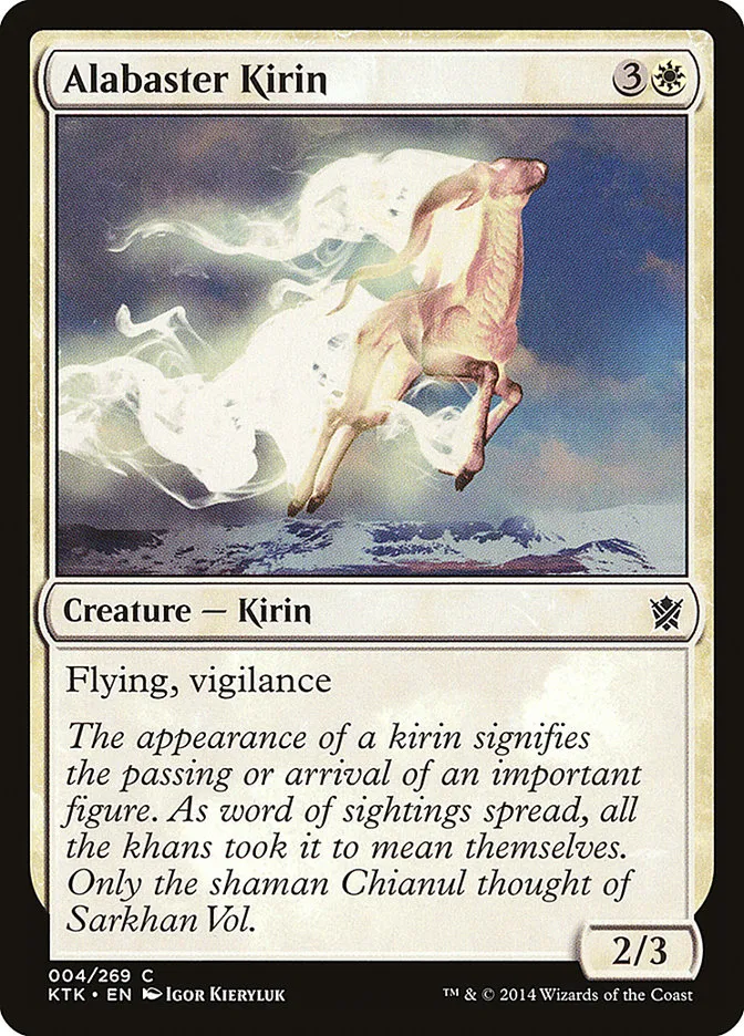 2014 Khans of Tarkir Alabaster Kirin common #4 common card image