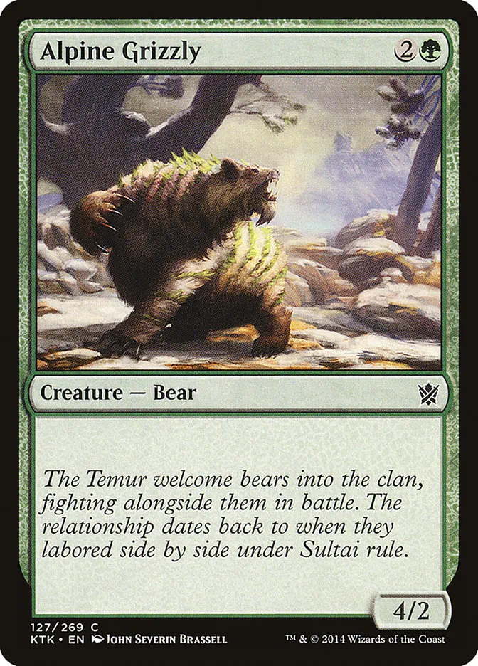 2014 Khans of Tarkir Alpine Grizzly #127 common card image