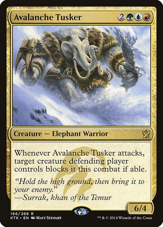 2014 Khans of Tarkir Avalanche Tusker rare #166 rare card image