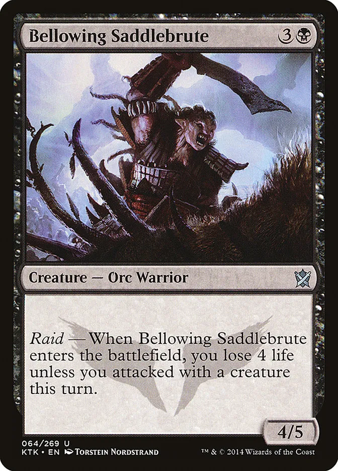 2014 Khans of Tarkir Bellowing Saddlebrute uncommon #64 uncommon card image