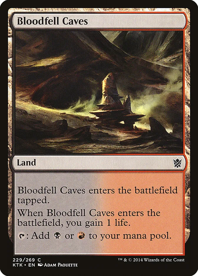 2014 Khans of Tarkir Bloodfell Caves #229 common card image