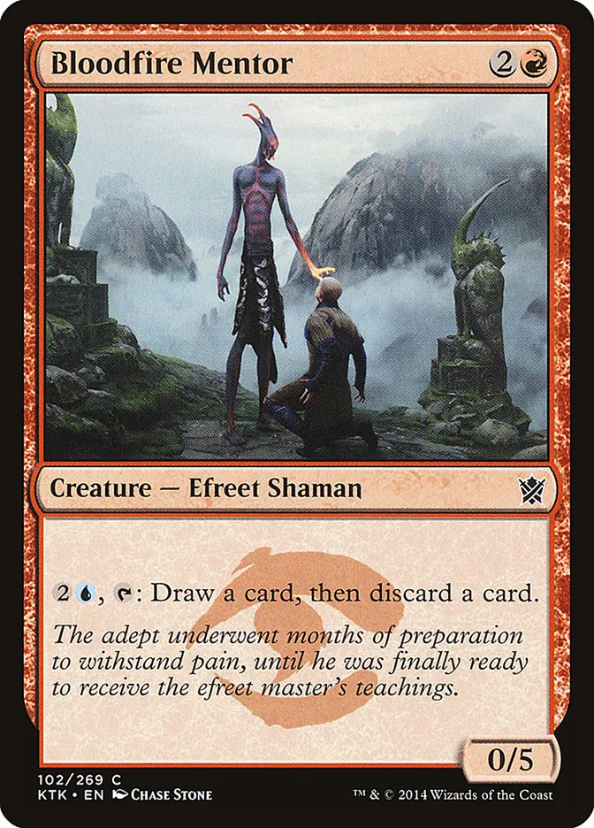 2014 Khans of Tarkir Bloodfire Mentor #102 common card image