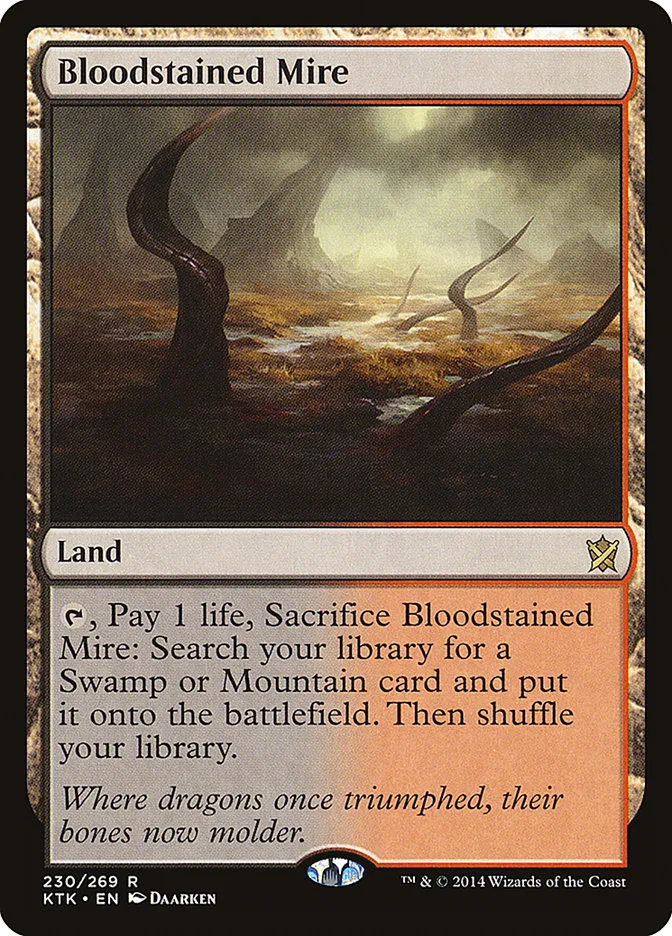 2014 Khans of Tarkir Bloodstained Mire [Foil] rare #230 rare card image