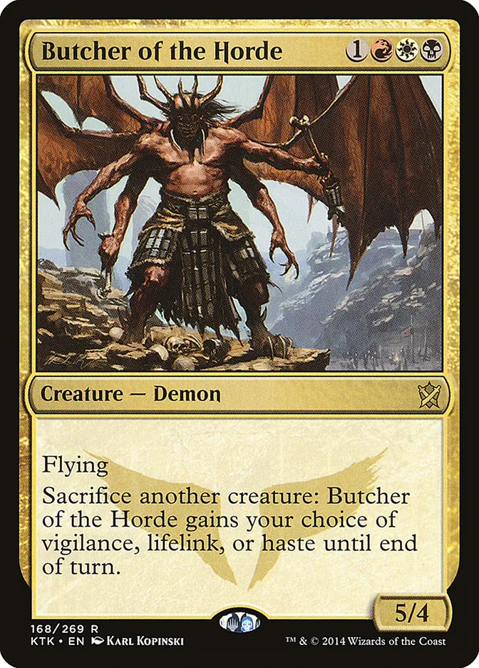 2014 Khans of Tarkir Butcher of the Horde rare #168 rare card image