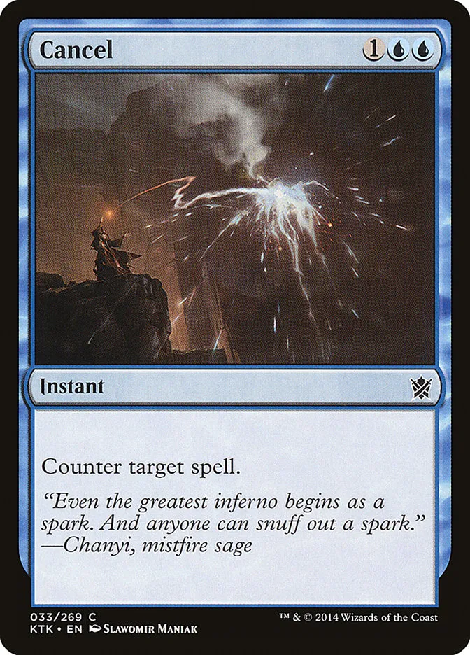 2014 Khans of Tarkir Cancel common #33 common card image