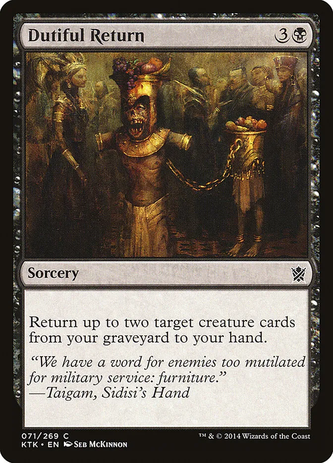 2014 Khans of Tarkir Dutiful Return common #71 common card image