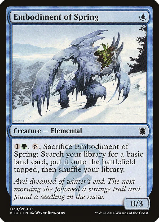 2014 Khans of Tarkir Embodiment of Spring common #39 common card image