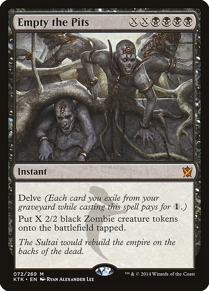 2014 Khans of Tarkir Empty the Pits mythic #72 mythic card image
