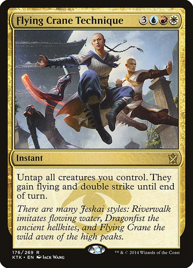 2014 Khans of Tarkir Flying Crane Technique rare #176 rare card image