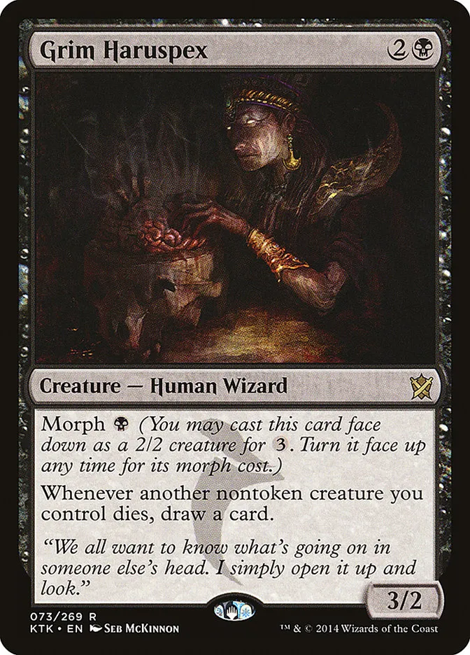 2014 Khans of Tarkir Grim Haruspex rare #73 rare card image
