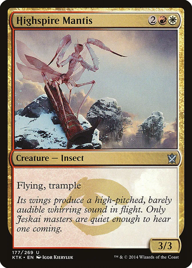2014 Khans of Tarkir Highspire Mantis #177 uncommon card image