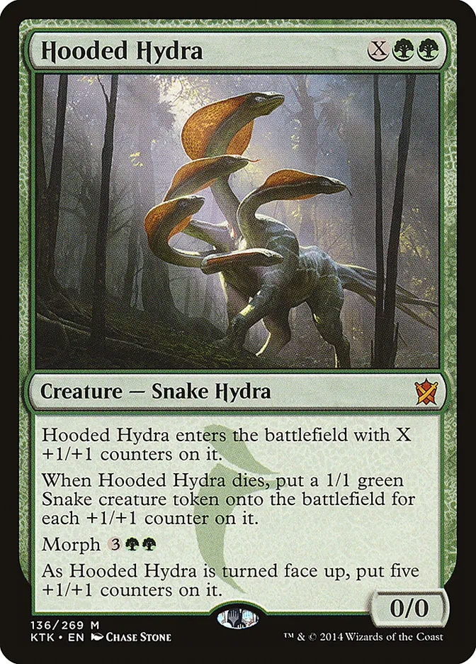 2014 Khans of Tarkir Hooded Hydra #136 mythic card image