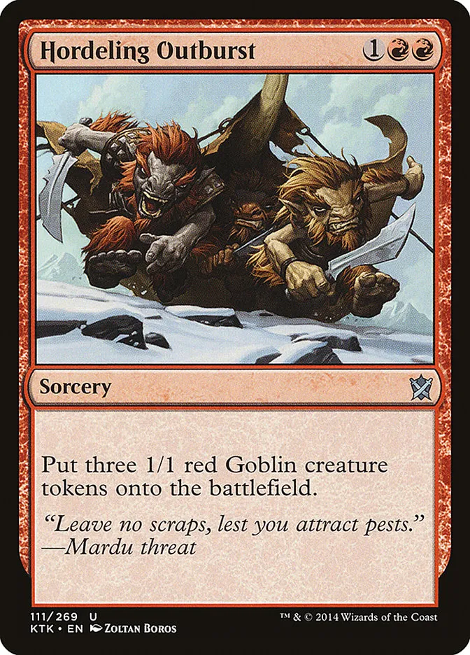 2014 Khans of Tarkir Hordeling Outburst #111 uncommon card image