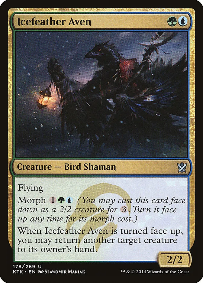 2014 Khans of Tarkir Icefeather Aven #178 uncommon card image