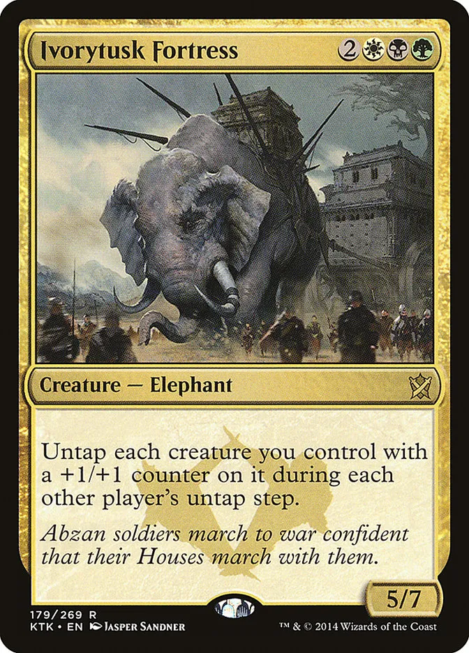 2014 Khans of Tarkir Ivorytusk Fortress rare #179 rare card image