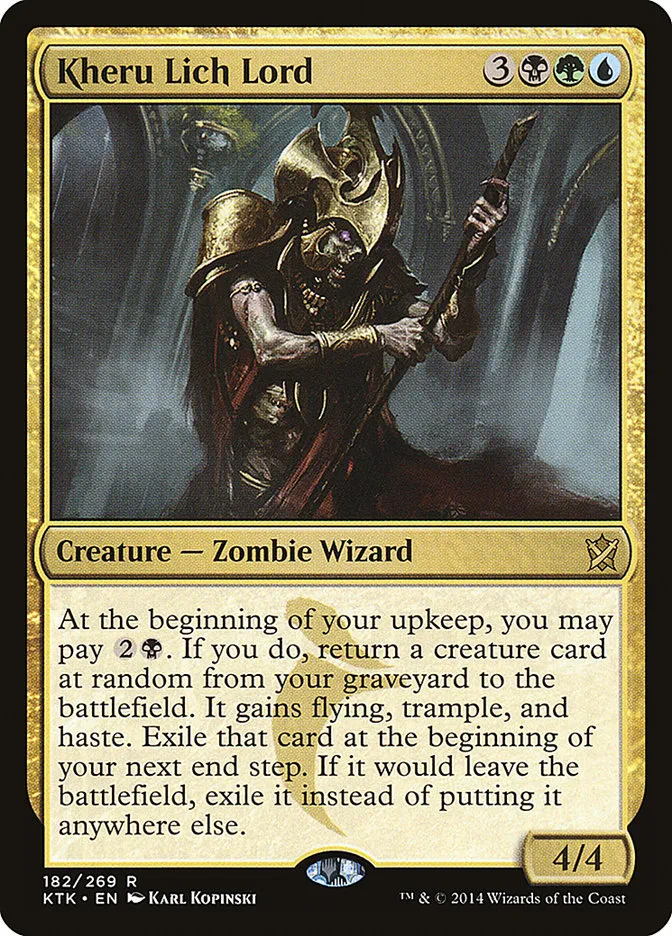 2014 Khans of Tarkir Kheru Lich Lord rare #182 rare card image