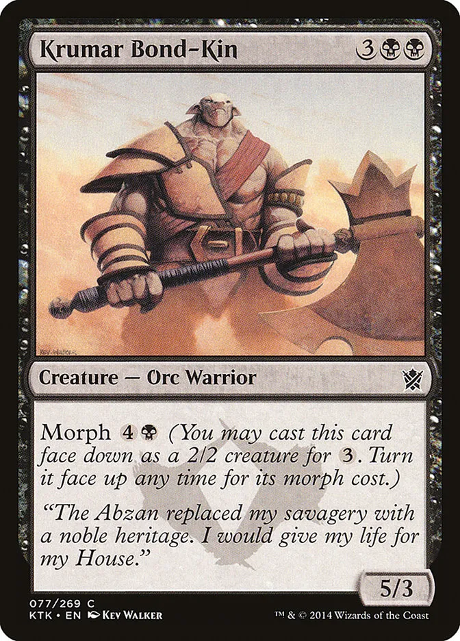 2014 Khans of Tarkir Krumar Bond-Kin common #77 common card image