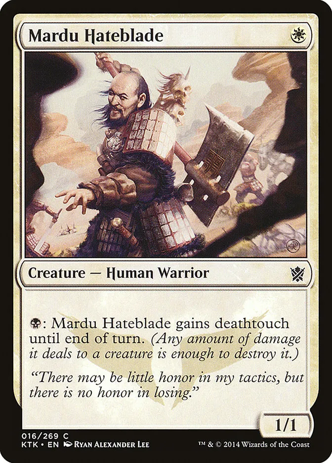 2014 Khans of Tarkir Mardu Hateblade common #16 common card image