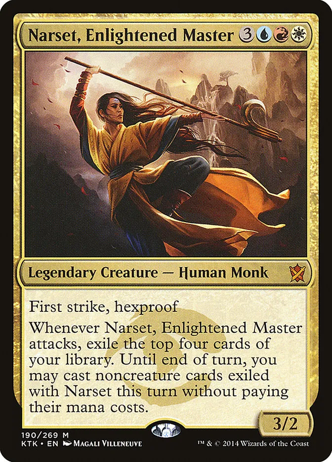 2014 Khans of Tarkir Narset, Enlightened Master #190 mythic card image