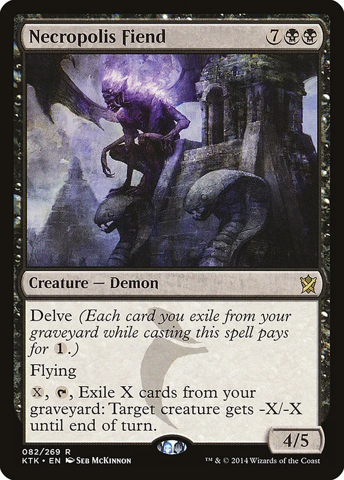 2014 Khans of Tarkir Necropolis Fiend rare #82 rare card image