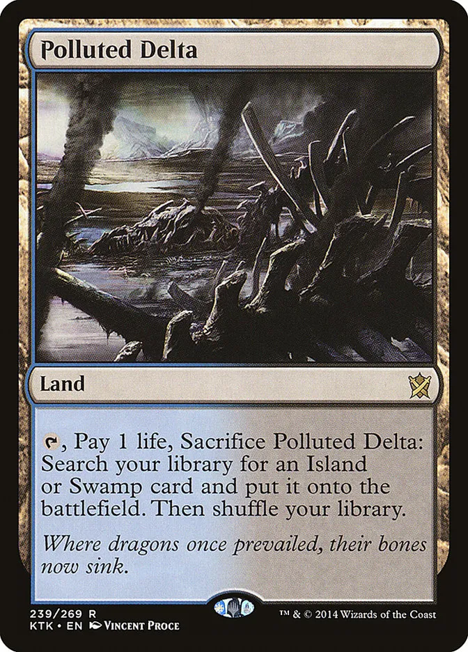 2014 Khans of Tarkir Polluted Delta [Foil] rare #239 rare card image