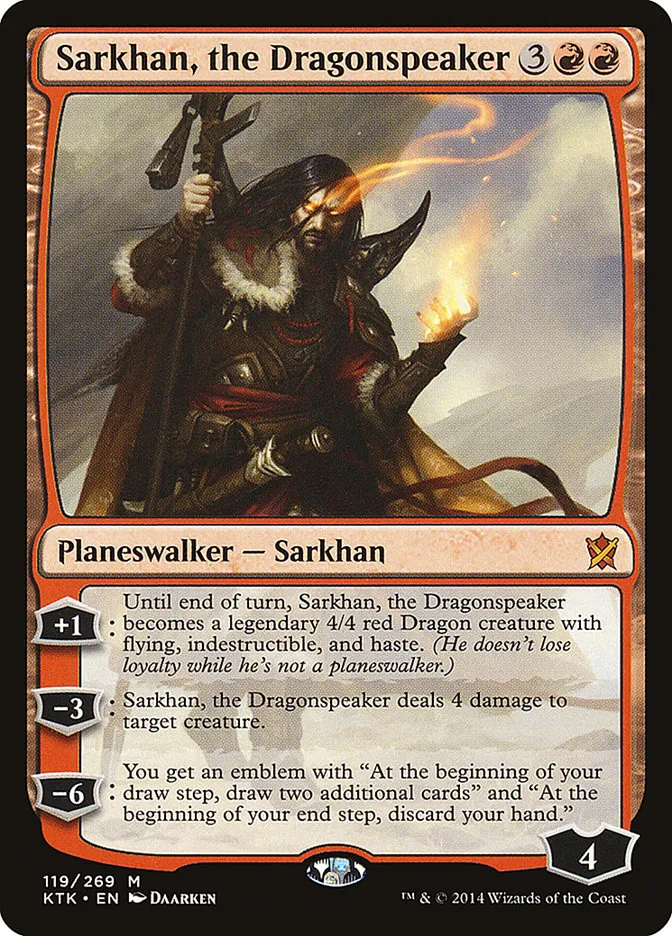 2014 Khans of Tarkir Sarkhan, the Dragonspeaker #119 mythic card image
