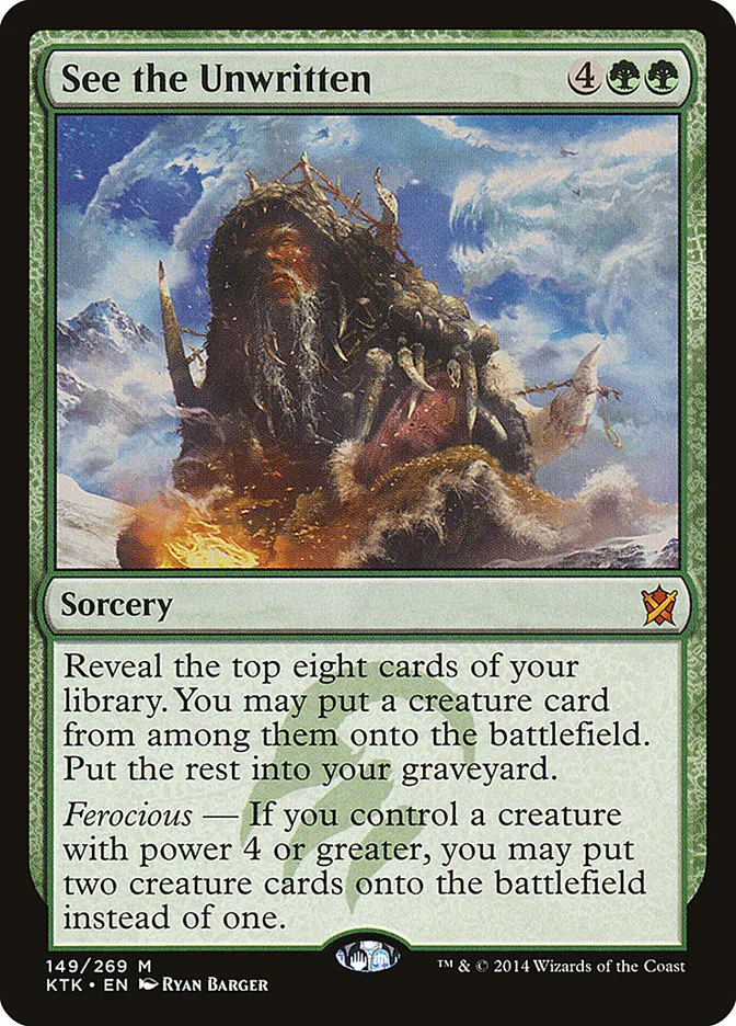 2014 Khans of Tarkir See the Unwritten #149 mythic card image