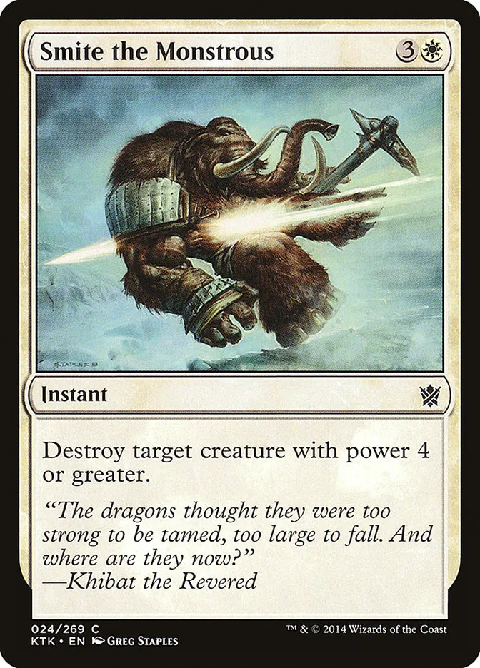 2014 Khans of Tarkir Smite the Monstrous common #24 common card image