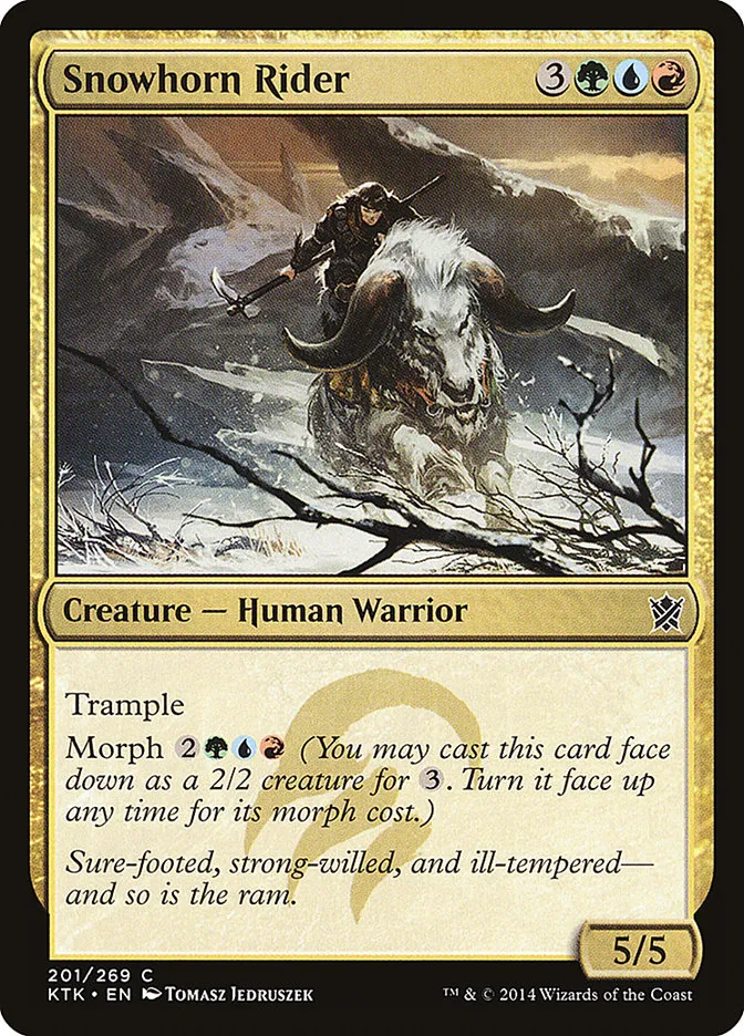 2014 Khans of Tarkir Snowhorn Rider #201 common card image