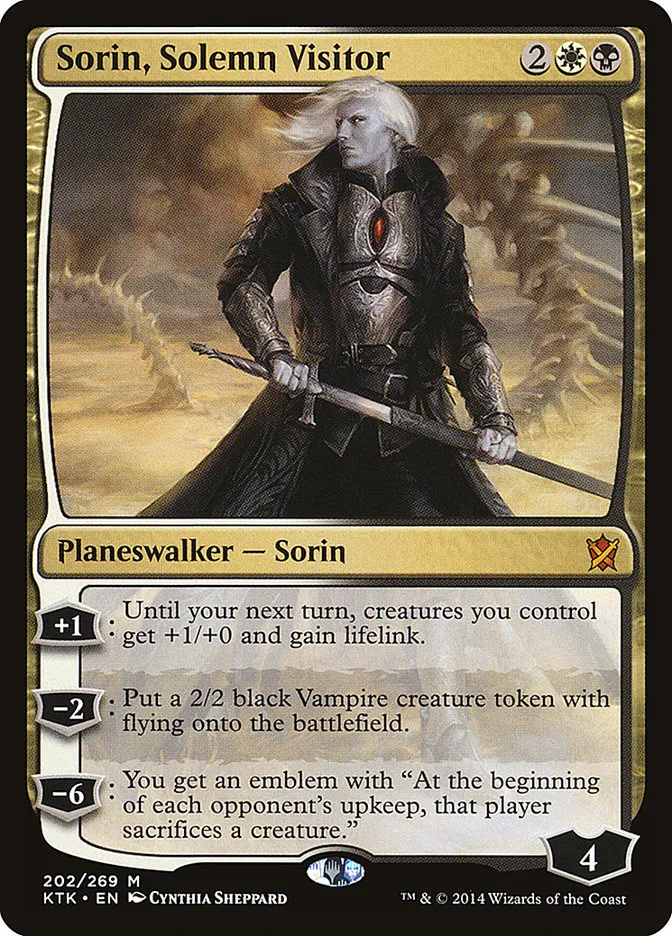 2014 Khans of Tarkir Sorin, Solemn Visitor #202 mythic card image