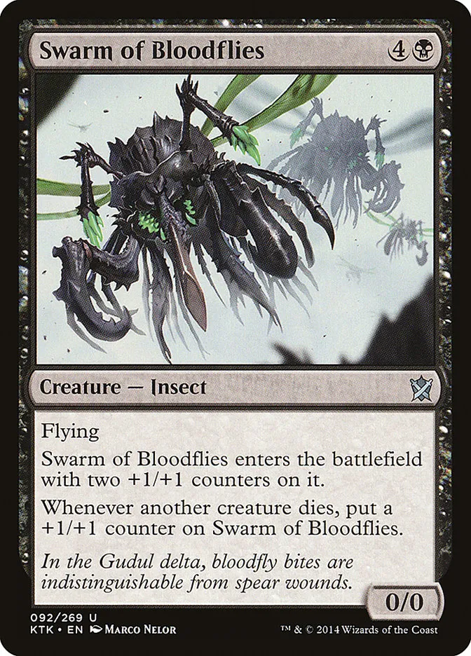 2014 Khans of Tarkir Swarm of Bloodflies #92 uncommon card image