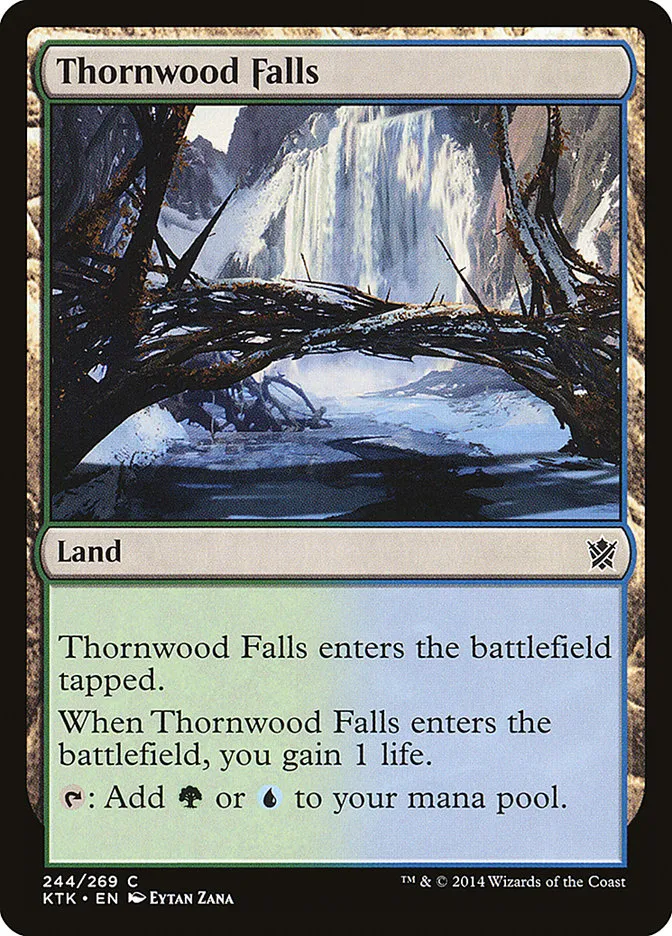 2014 Khans of Tarkir Thornwood Falls #244 common card image
