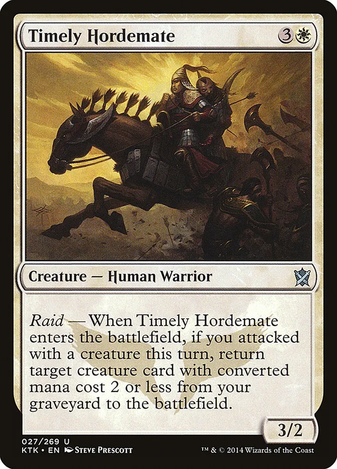 2014 Khans of Tarkir Timely Hordemate uncommon #27 uncommon card image