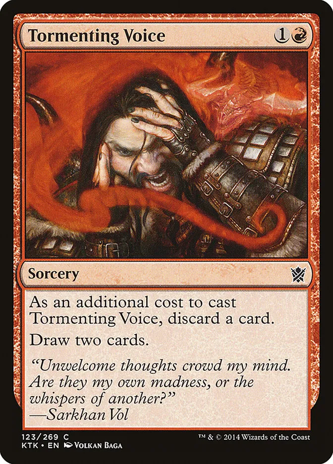 2014 Khans of Tarkir Tormenting Voice #123 common card image