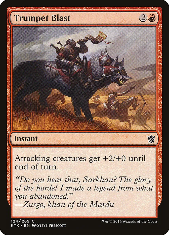 2014 Khans of Tarkir Trumpet Blast #124 common card image