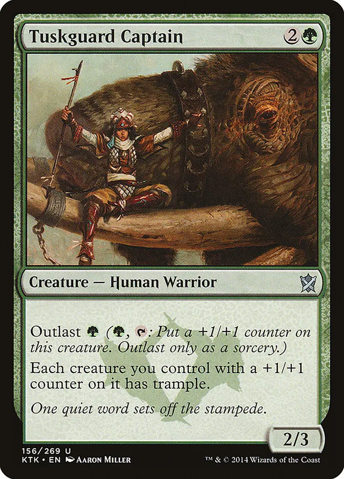 2014 Khans of Tarkir Tuskguard Captain #156 uncommon card image