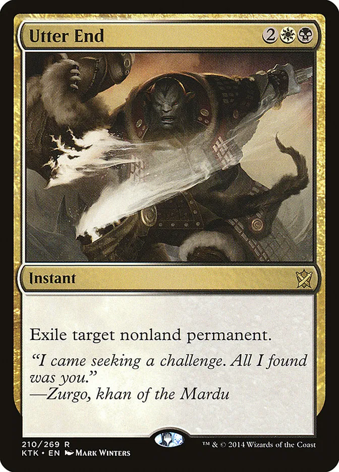 2014 Khans of Tarkir Utter End #210 rare card image